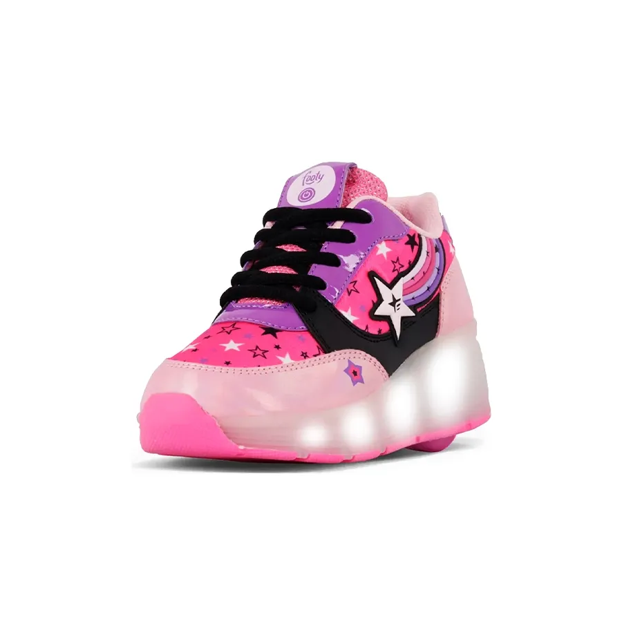 Imagen 1 de 3 de Zapatillas Footy Star Con Rueda-VIOLETA/ROSA/NEGRO
