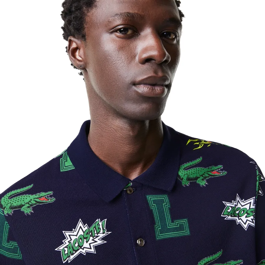 Imagen 3 de 4 de Remera Lacoste Holiday Con Estampado-MARINO/VERDE