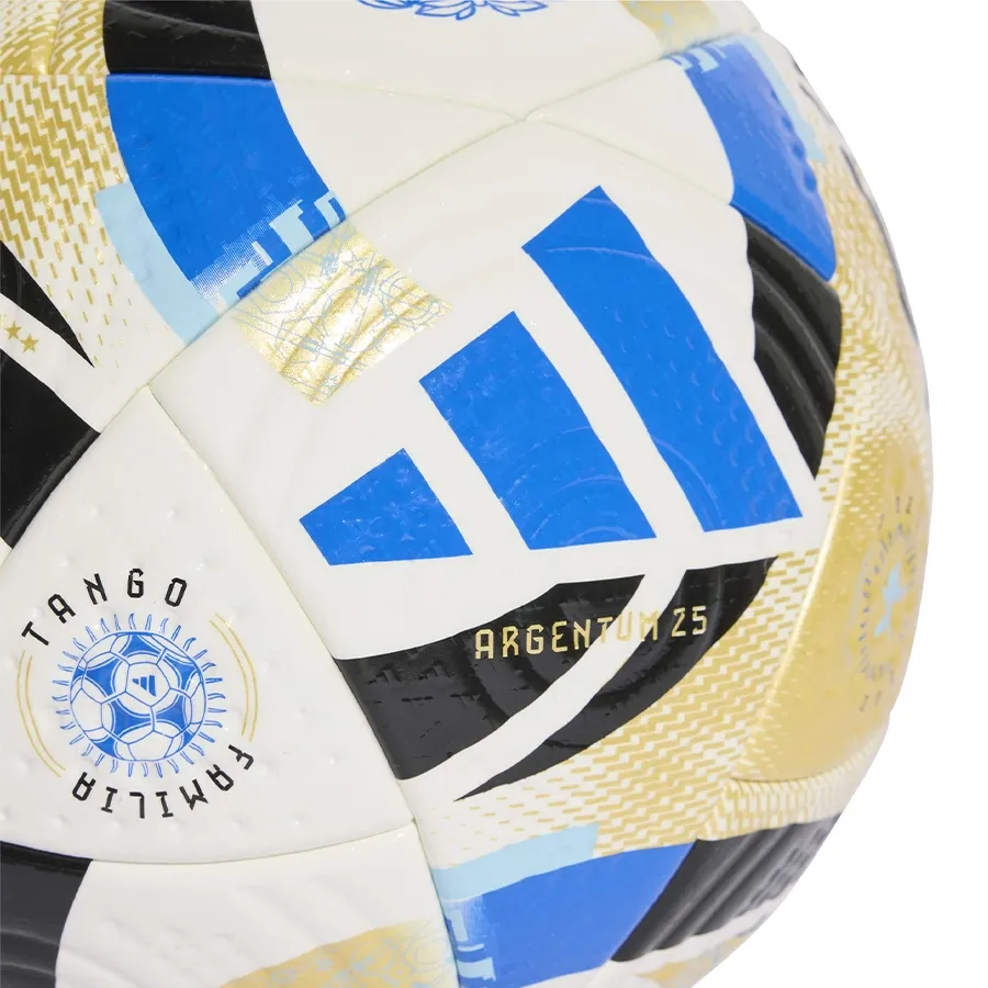 Imagen 3 de 4 de Pelota adidas Pro Argentina AFA25-BLANCO/NEGRO/DORADO/AZUL