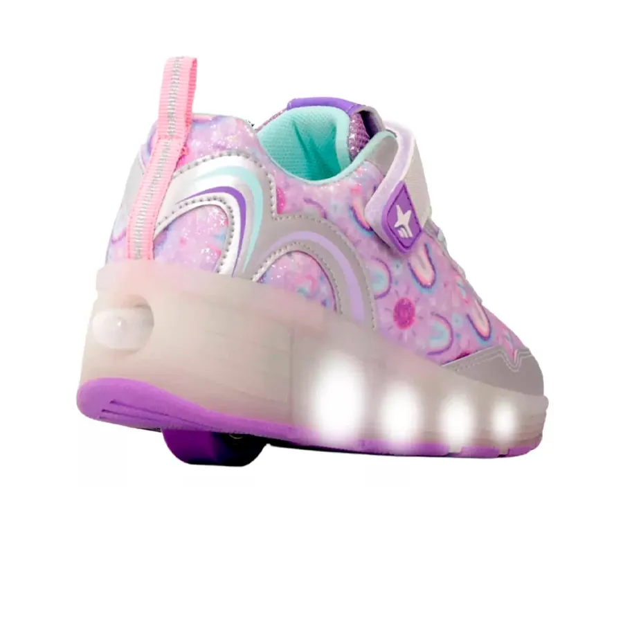 Imagen 1 de 3 de Zapatillas Footy Roller Arcoiris-PLATA/LILA/VIOLETA