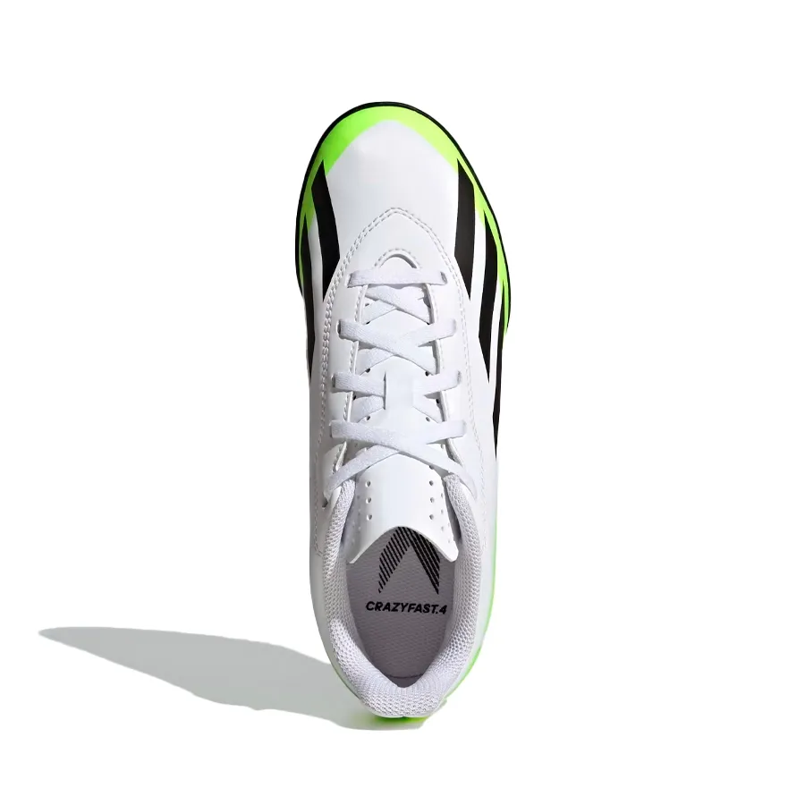 Imagen 5 de 9 de Botines adidas X Crazyfast 4 TF J-BLANCO/VERDE FLUOR/NEGRO