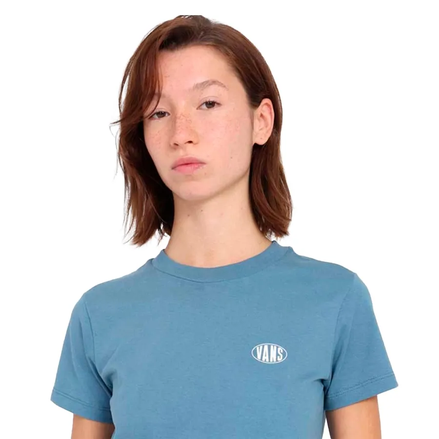 Imagen 2 de 3 de Remera Vans Oval SS Crew-AZUL/BLANCO