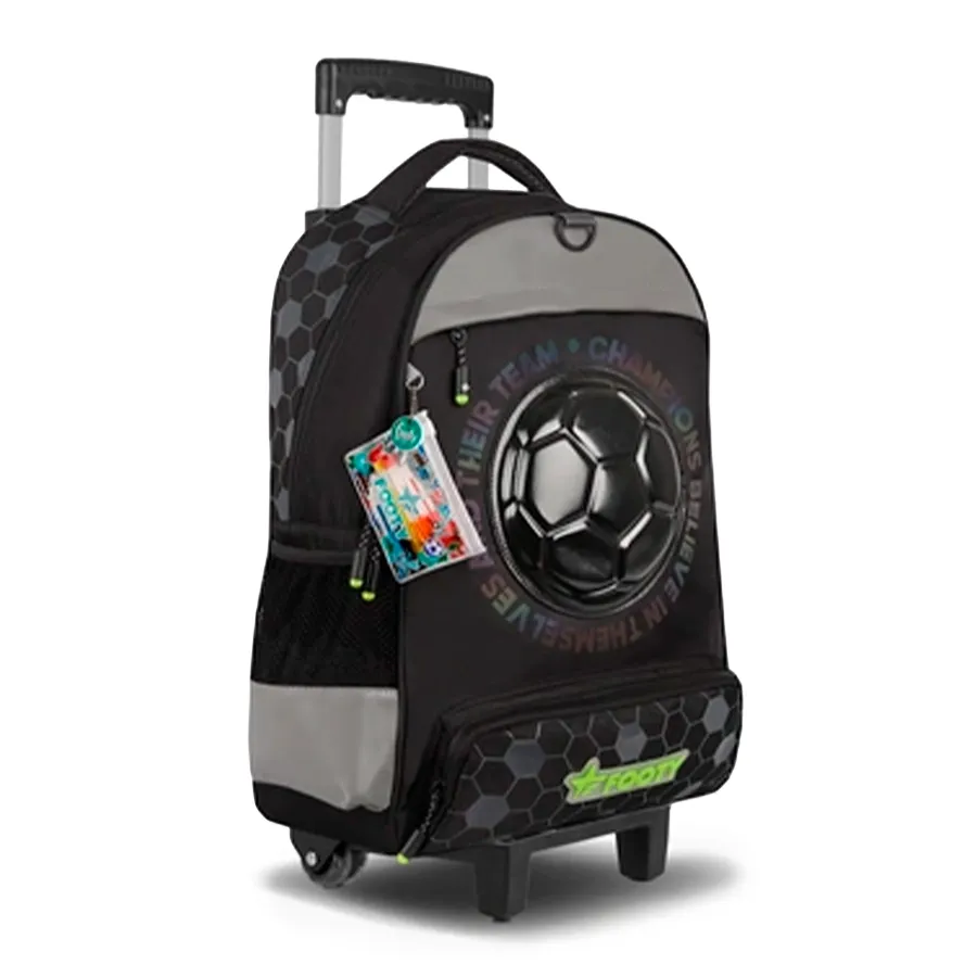 Imagen 1 de 2 de Mochila Footy Carro 18" Next Champ-NEGRO/GRIS/VERDE FLOUR