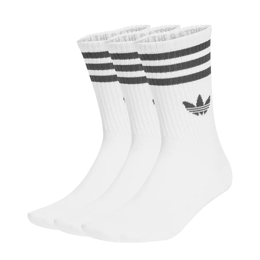 Imagen 1 de 3 de Medias adidas originals 3 Stripes Crew 3 Pairs-BLANCO