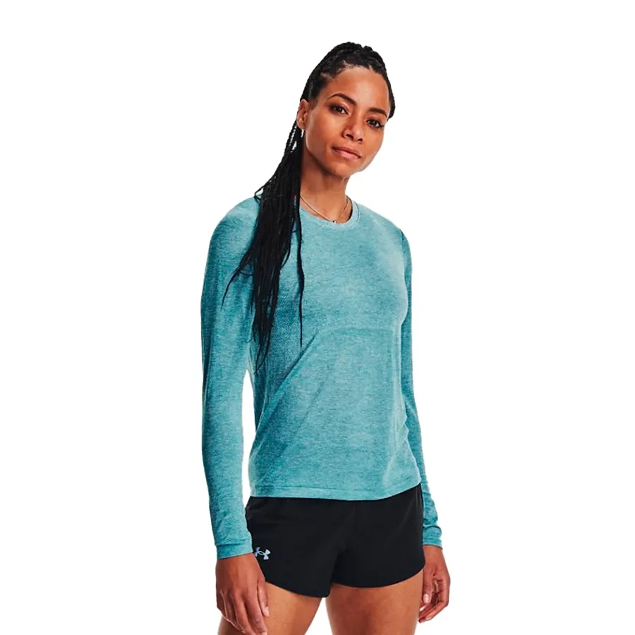 Imagen 2 de 5 de Remera Under Armour Seamless Stride Ls-CELESTE