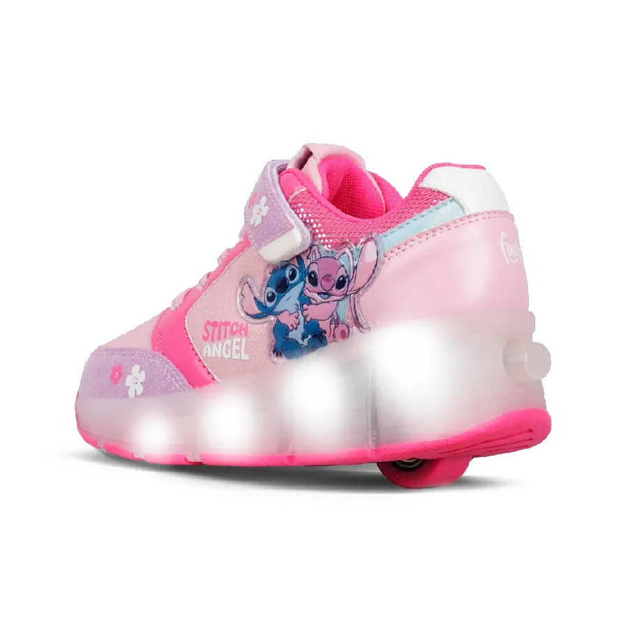 Imagen 1 de 3 de Zapatillas Footy Roller Stitch Love con Ruedas+Luz Led-ROSA/FUCSIA/LILA