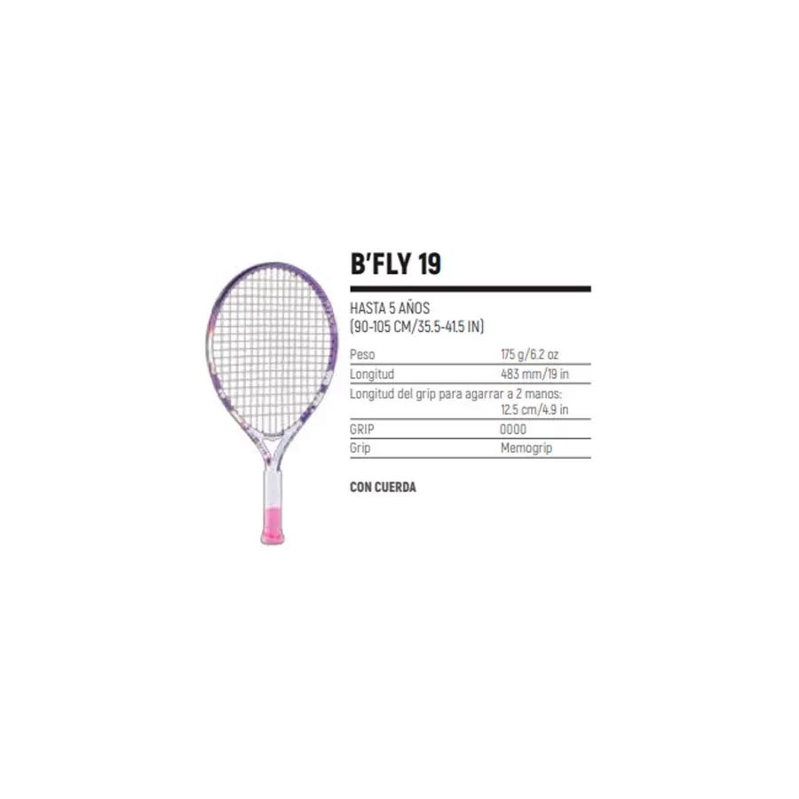 Imagen 1 de 2 de Raqueta Babolat B Fly 19-BLANCO/VIOLETA