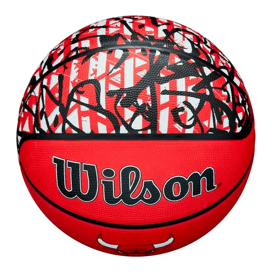 Imagen 5 de 6 de Pelota Wilson Graffiti Chi Bulls 7-ROJO/NEGRO