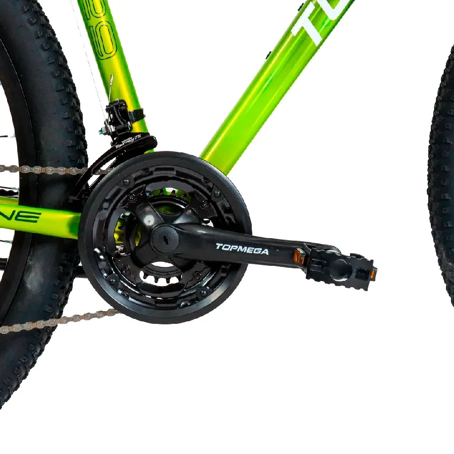 Imagen 6 de 9 de Bicicleta TopMega Fija  Mountain Bike Sunshine Aluminio R29 21vel-VERDE/LIMA