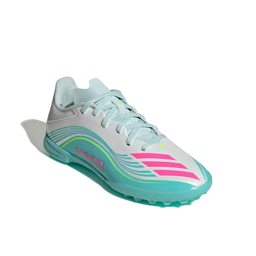 Imagen 1 de 7 de Botines adidas F50 Messi League Tf-BLANCO/TURQUESA/FUCSIA