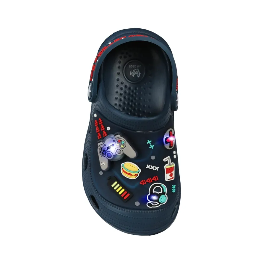 Imagen 2 de 4 de Sandalias Footy Clogs Gamer con luz-MARINO/ROJO