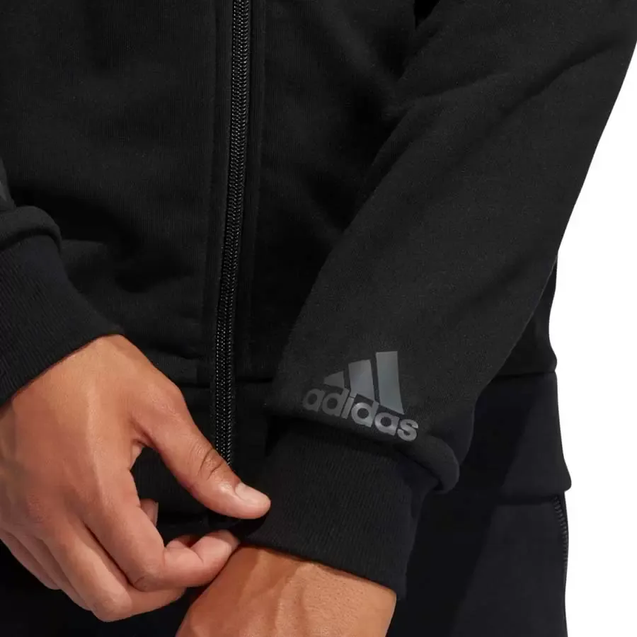 Imagen 4 de 5 de Campera Con Capucha adidas Harden Fleece Fz-NEGRO