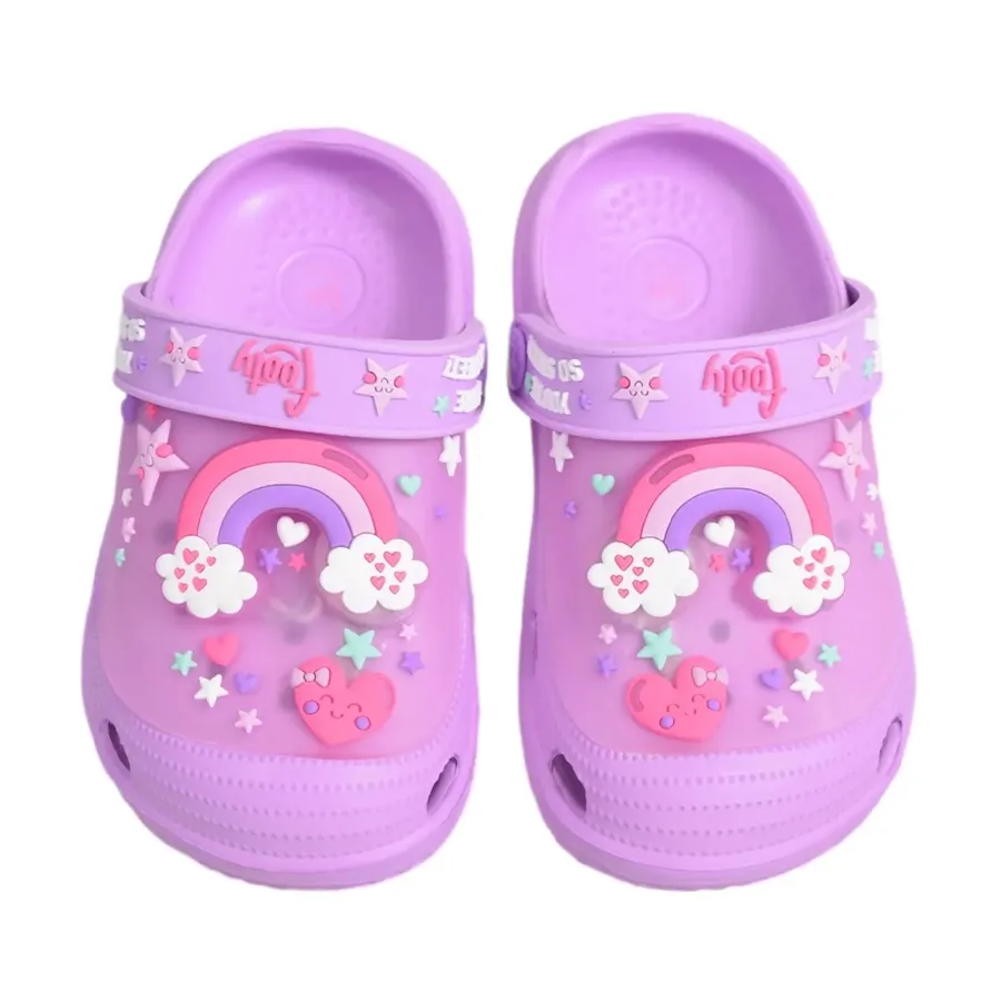 Imagen 3 de 4 de Sandalias Footy Gomon Clogs Arcoiris Con Luz-VIOLETA