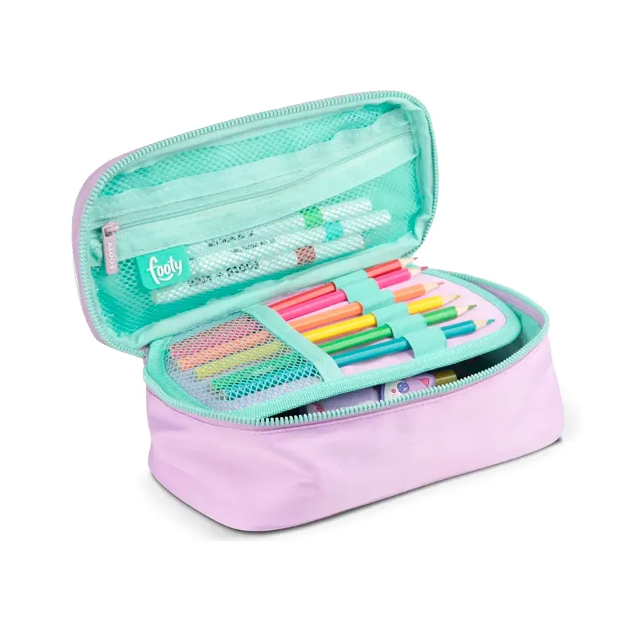 Imagen 2 de 3 de Cartuchera Footy CapyBag-LILA/VERDE AGUA