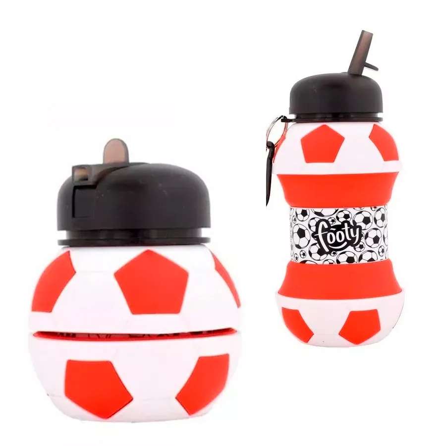 Imagen 0 de 1 de Botella De Silicona Plegable Footy-ROJO/BLANCO