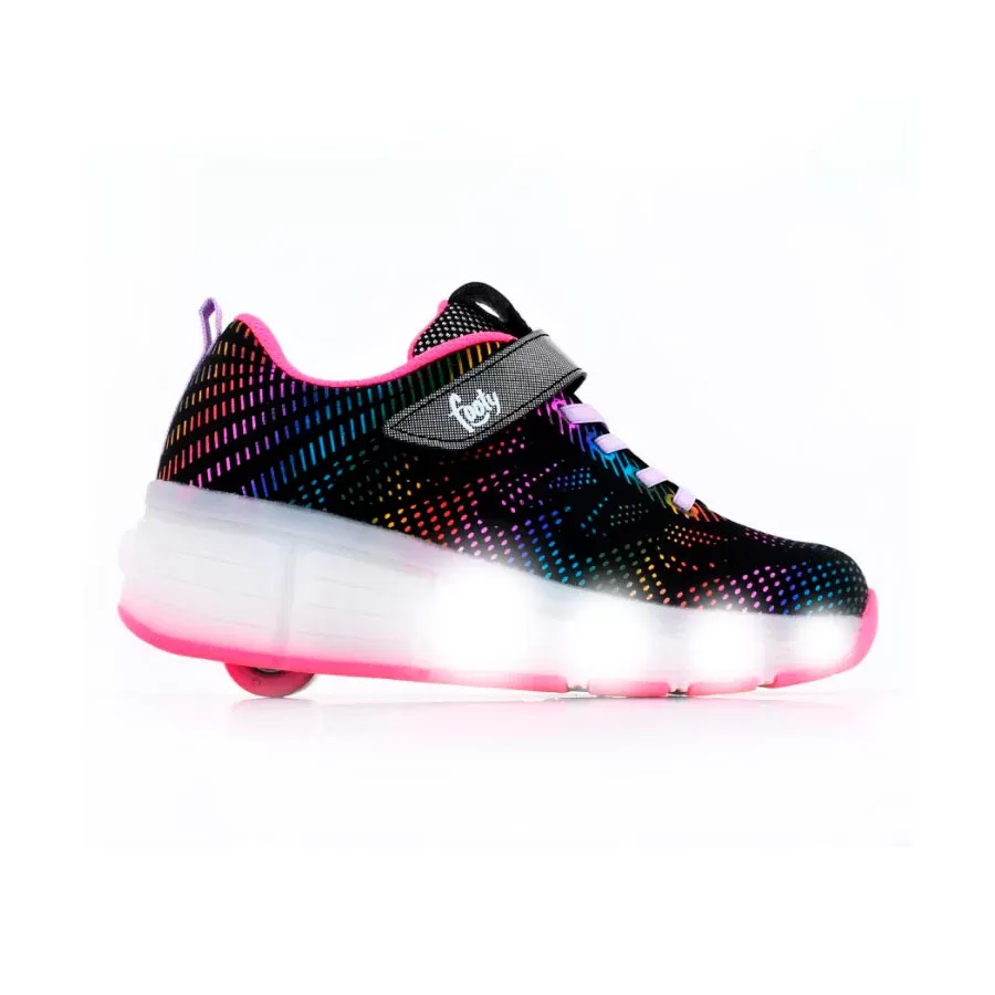 Imagen 3 de 4 de Zapatillas Footy Con Rueda Mesh Luz Led-NEGRO