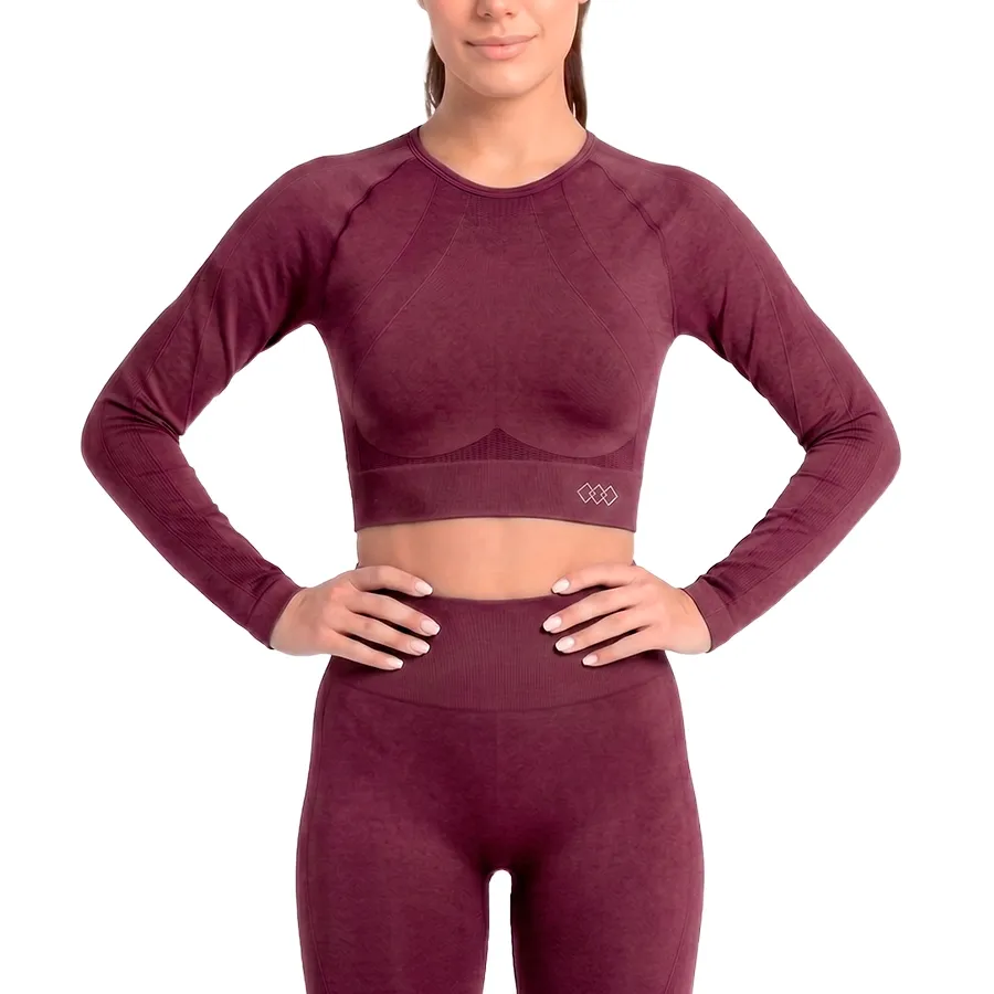Imagen 0 de 2 de Top Kamp Kalma Crop Manga Larga Seamless-BORDO