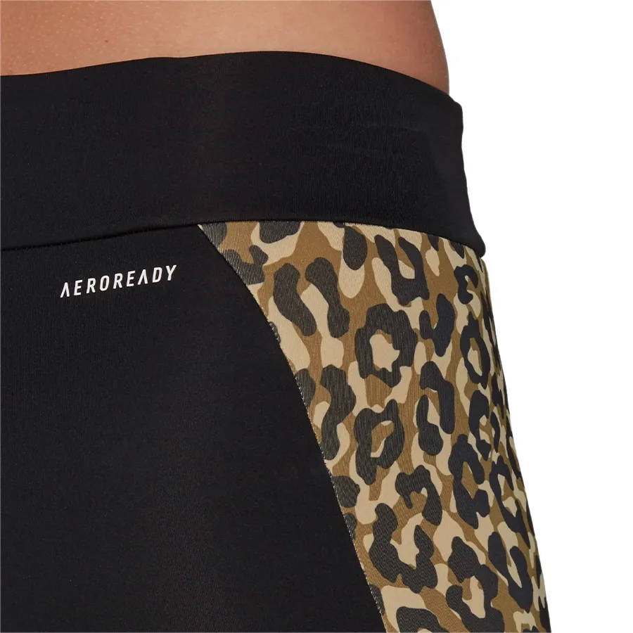 Imagen 4 de 5 de Calza adidas 7/8 Estampado Leopardo Tiro Alto-NEGRO/GRIS