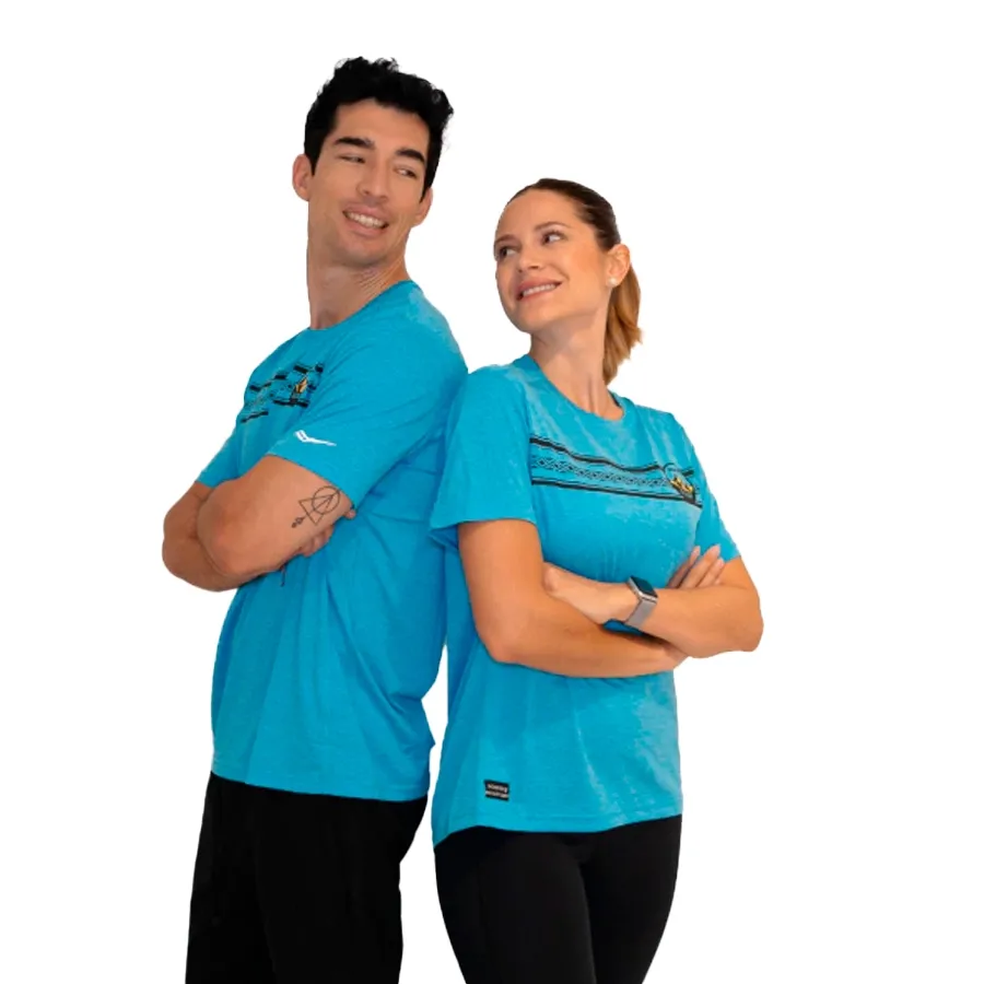 Imagen 3 de 6 de Remera Saucony Stopwatch El Cruce-TURQUESA