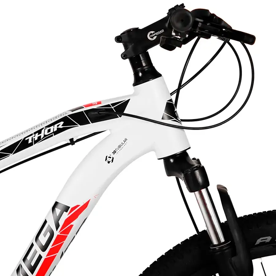 Imagen 4 de 7 de Bicicleta Mtb TopMega Thor Lite R29 24V-BLANCO/ROJO
