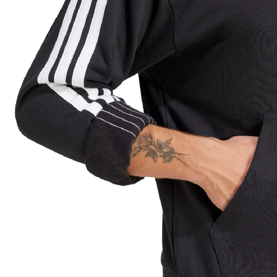 Imagen 4 de 5 de Buzo adidas french terry 3 Stripes Essentials-NEGRO/BLANCO