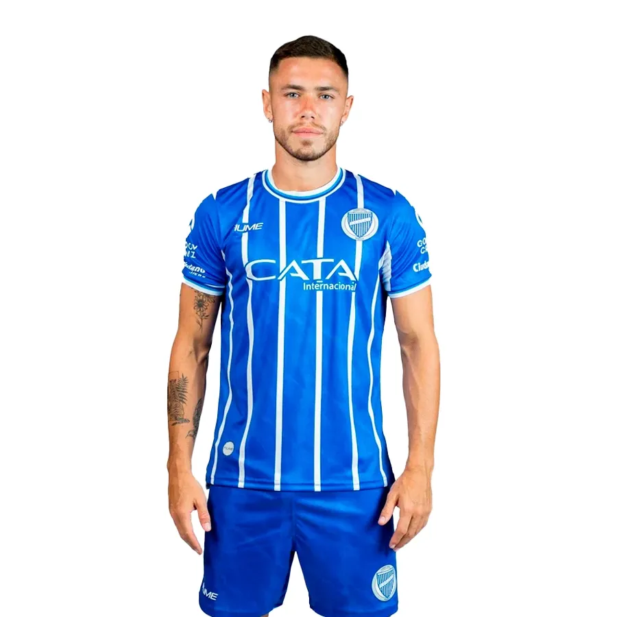 Imagen 0 de 4 de Camiseta Fiume Sport Godoy Cruz Oficial 24-AZUL FRANCIA/BLANCO
