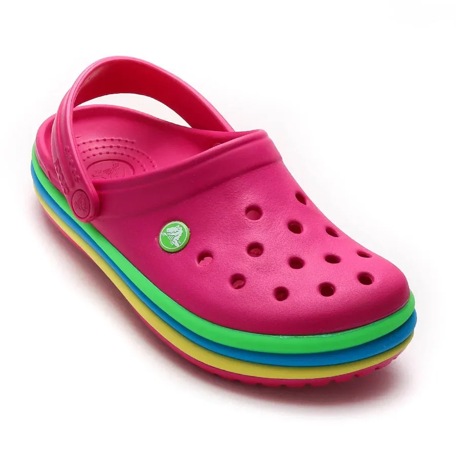 Imagen 0 de 4 de Ojotas Crocs Crocband Rainbow Band Clog-FUCSIA/VERDE/CELESTE/AMARILLO