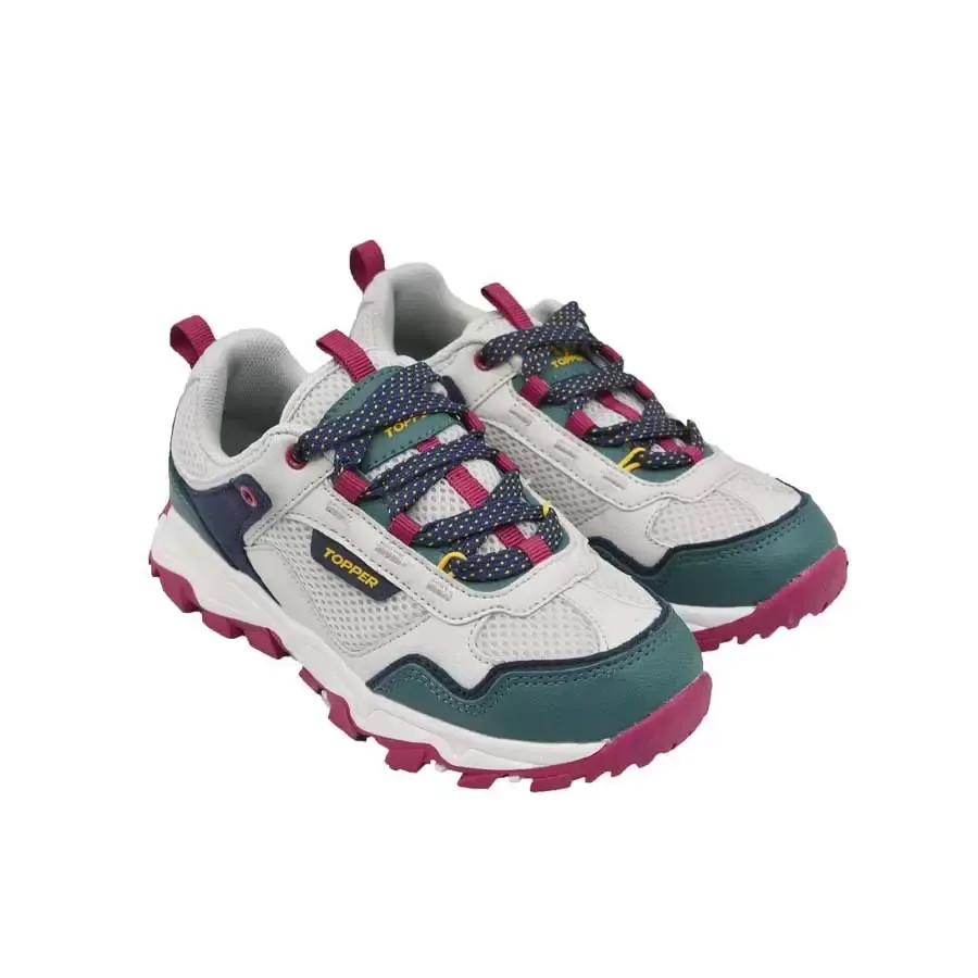 Imagen 3 de 4 de Zapatillas Topper Ever Kids-GRIS/VERDE/MARINO