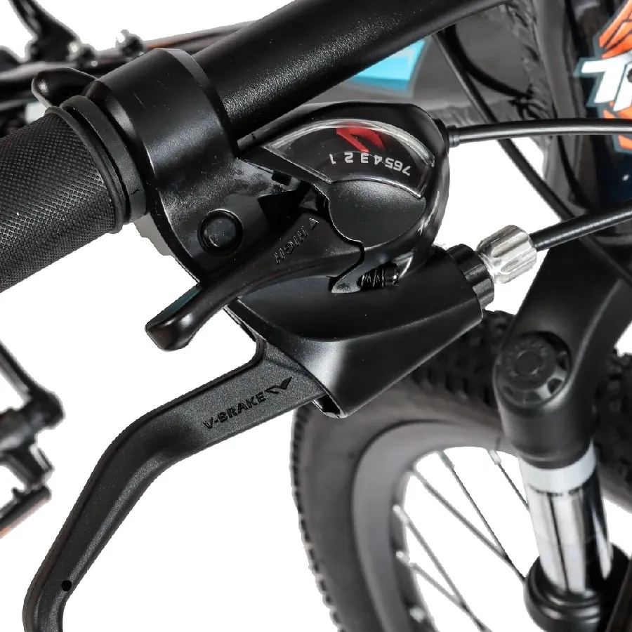 Imagen 3 de 8 de TopMega Mountain Bike Neptune R26 21vel-NEGRO/CELESTE/NARANJA