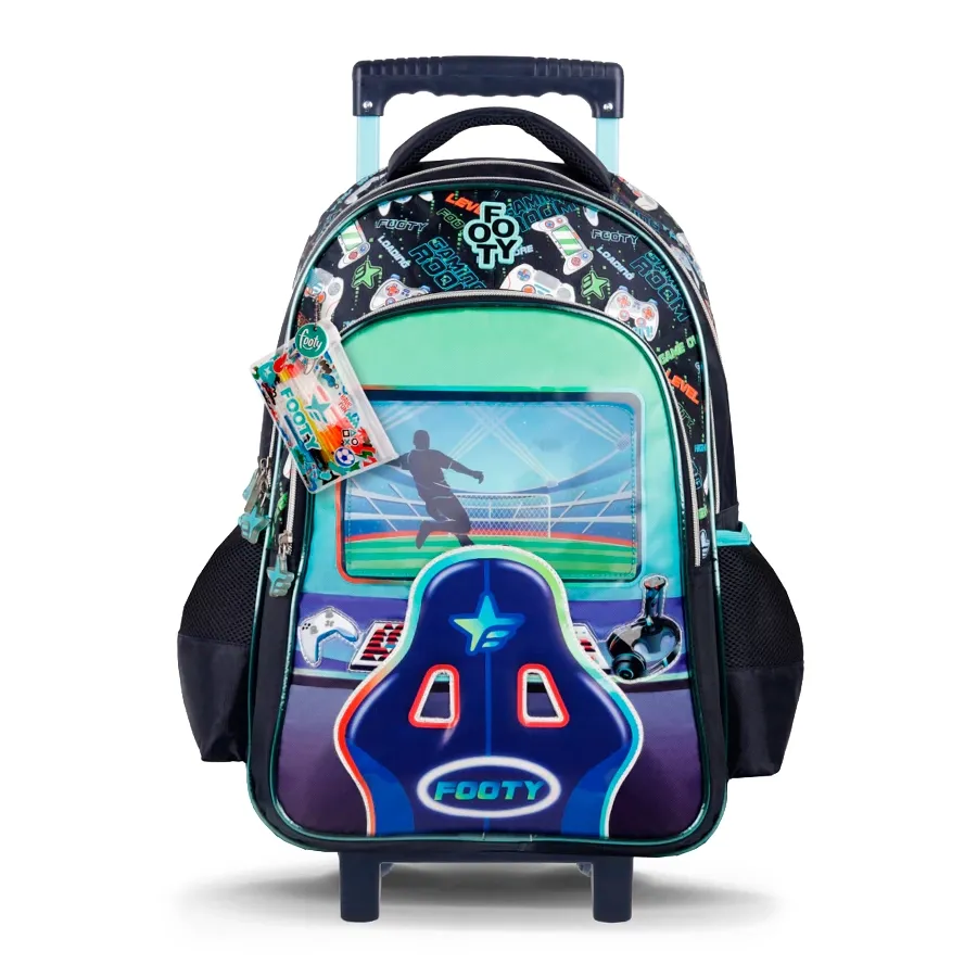 Imagen 0 de 5 de Mochila Footy Carro Pro Gamer 18″-MARINO/NEGRO/VERDE AGUA