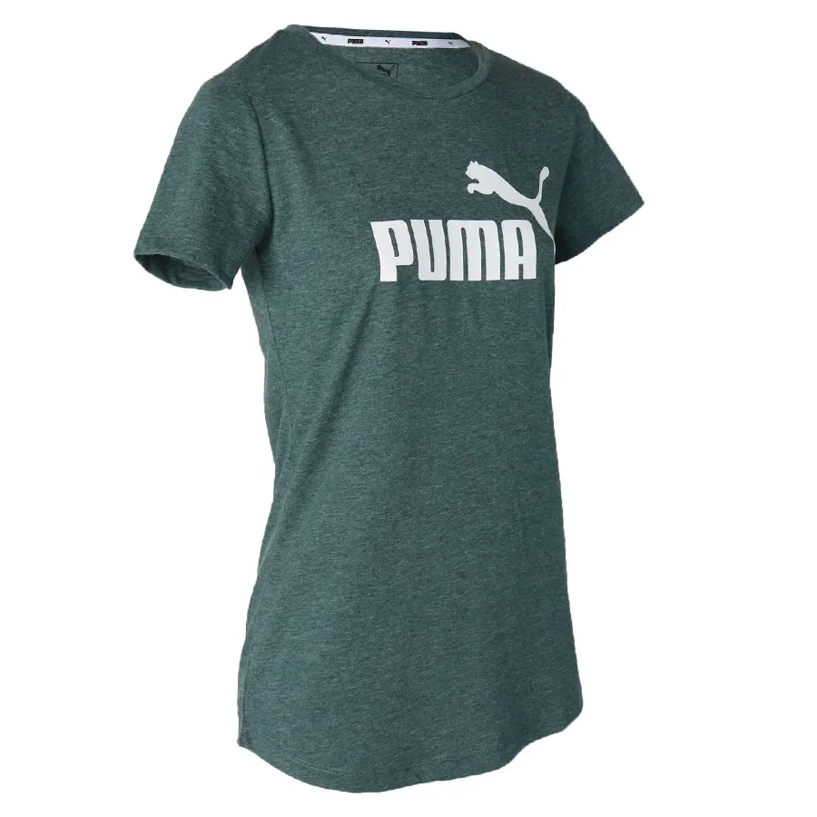 Imagen 1 de 4 de Remera Puma Ess+ Logo Heather-VERDE/BLANCO