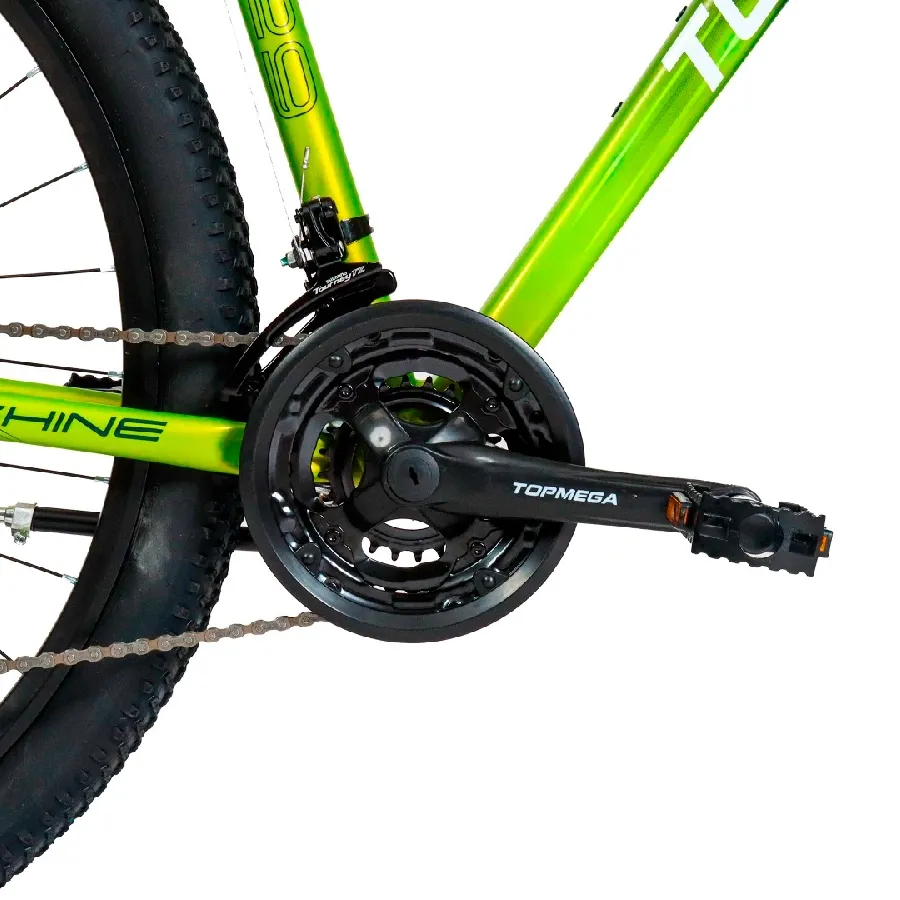Imagen 6 de 9 de TopMega Mountain Bike Sunshine Aluminio R29 21vel-VERDE/LIMA