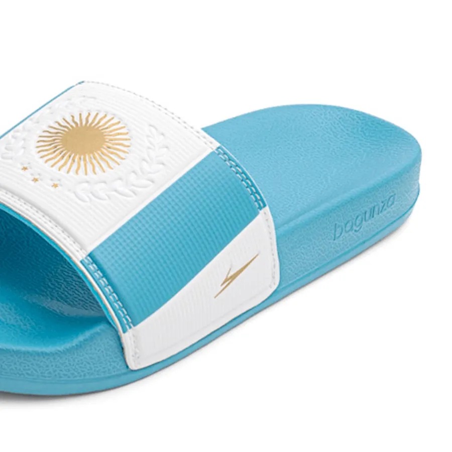 Imagen 3 de 4 de Ojotas Bagunza Argentina Retro Titular-CELESTE/BLANCO