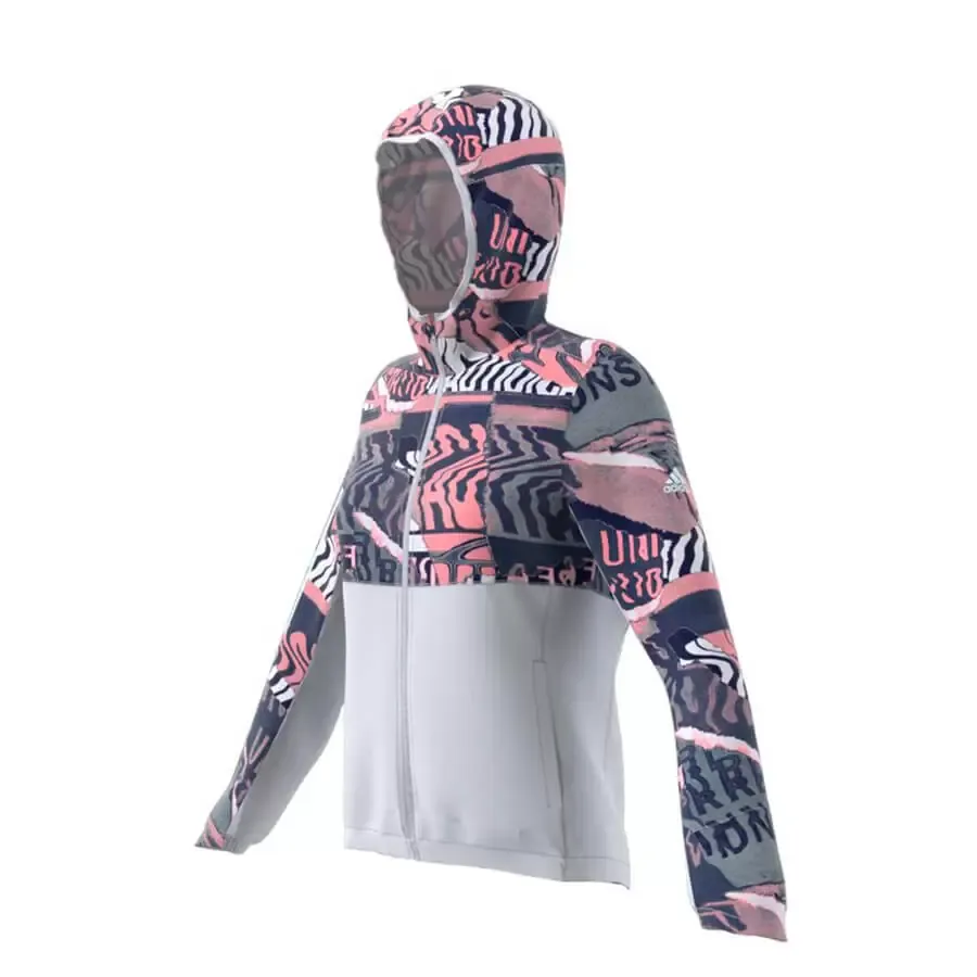 Imagen 2 de 3 de Campera adidas Rompevientos Own The Run-GRIS/ROSA/AZUL