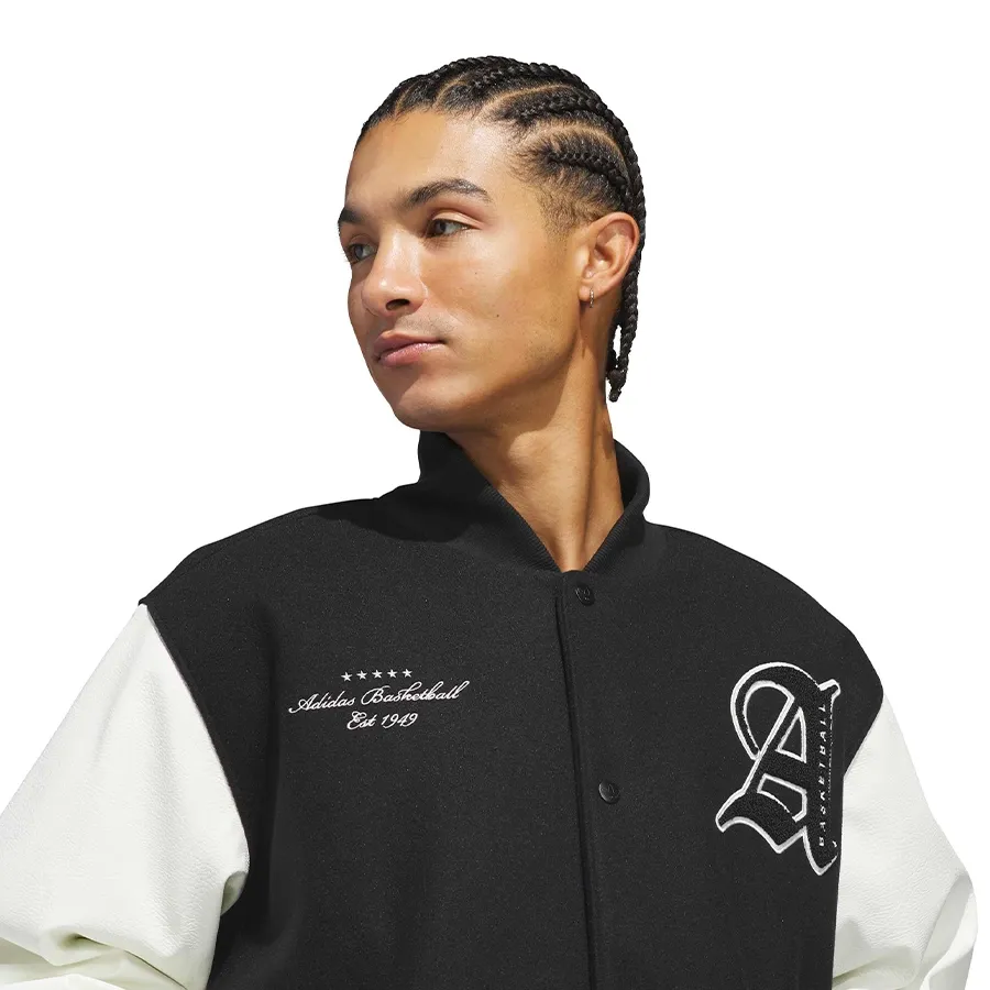 Imagen 5 de 7 de Campera adidas originals Varsity Basketball-NEGRO/BLANCO