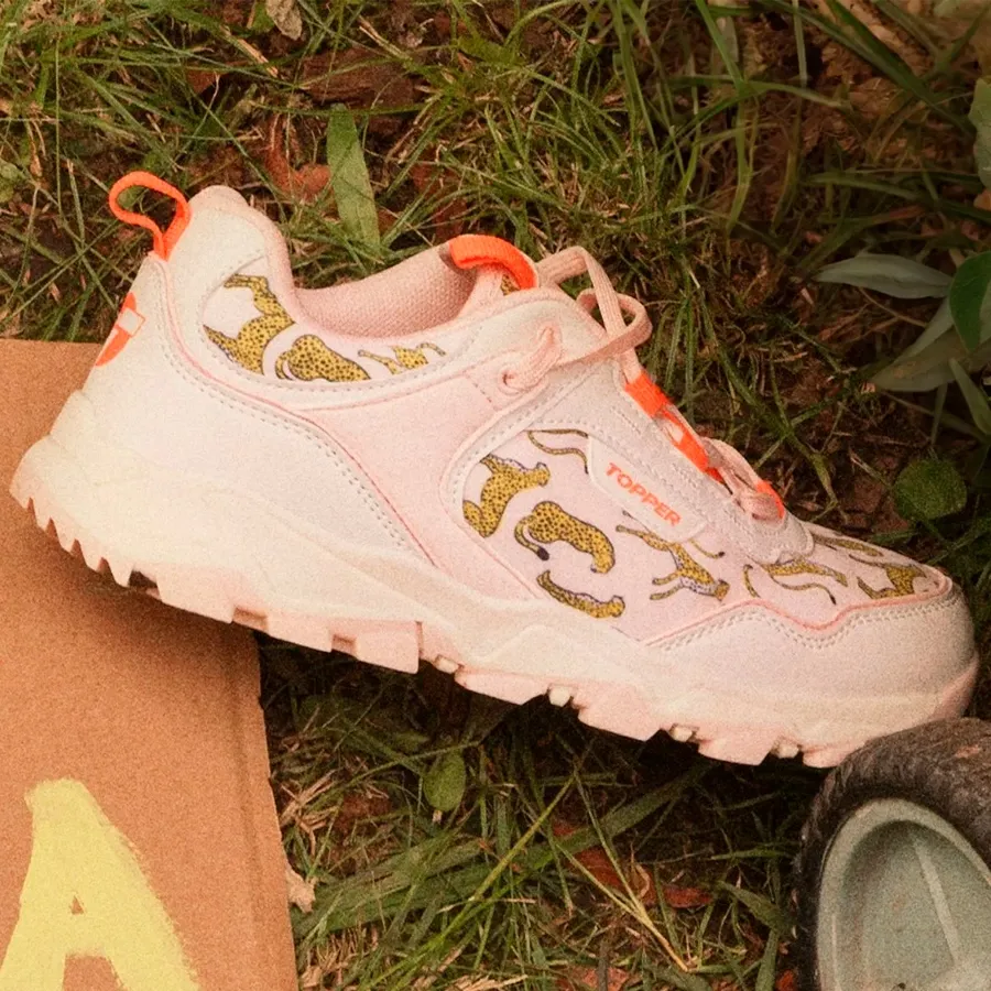 Imagen 5 de 6 de Zapatillas Topper Ever Kids X Pesqueira-ROSA/CORAL FLUOR/BLANCO