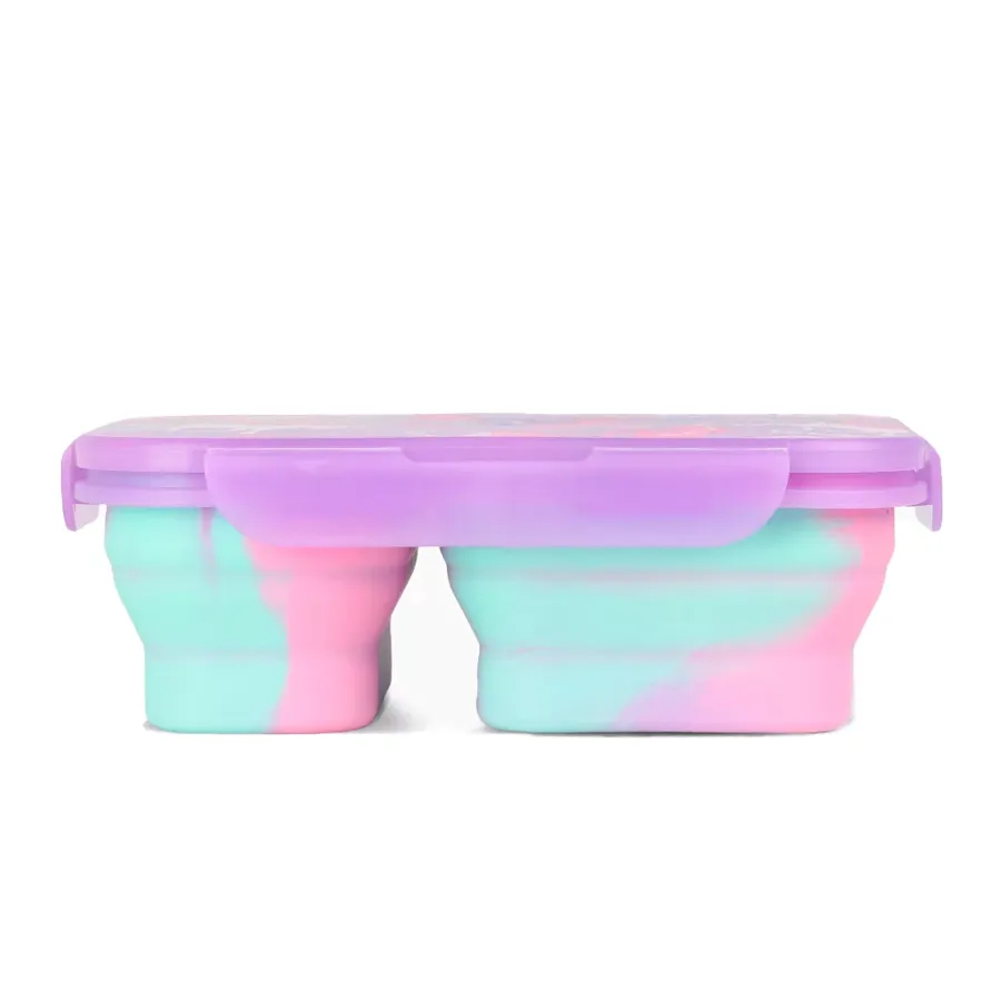Imagen 1 de 3 de Tupper Plegable Footy Unicornio-LILA/VERDE AGUA