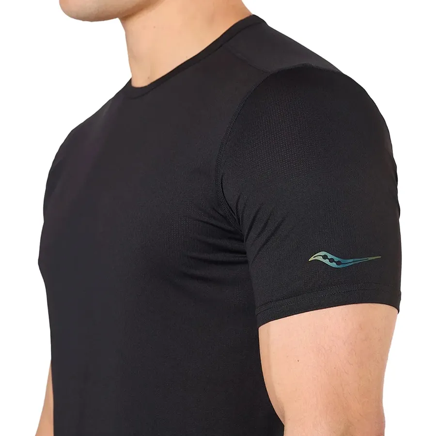 Imagen 3 de 5 de Remera Saucony Running Stopwatch-NEGRO