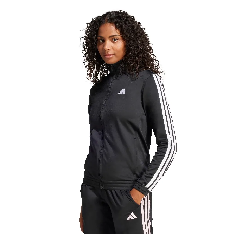 Imagen 0 de 5 de Campera adidas Deportiva 3 Tiras Tricot-NEGRO/BLANCO
