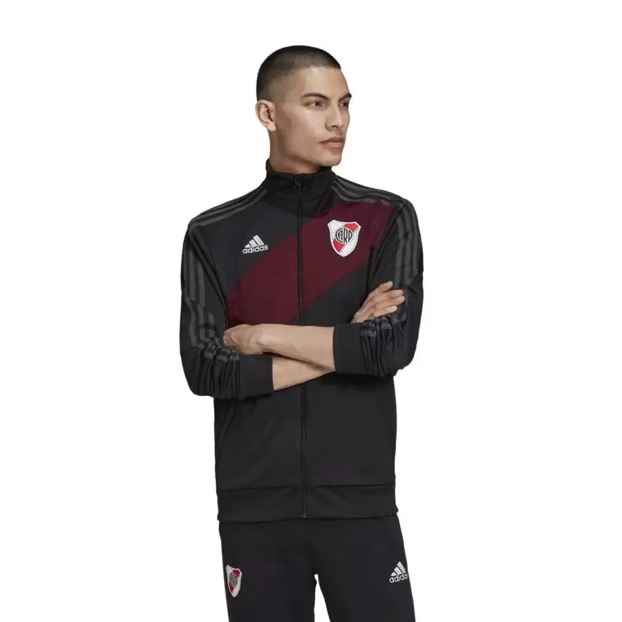 Imagen 0 de 6 de Campera adidas River Plate 3 S Trk Top-NEGRO/BORDO