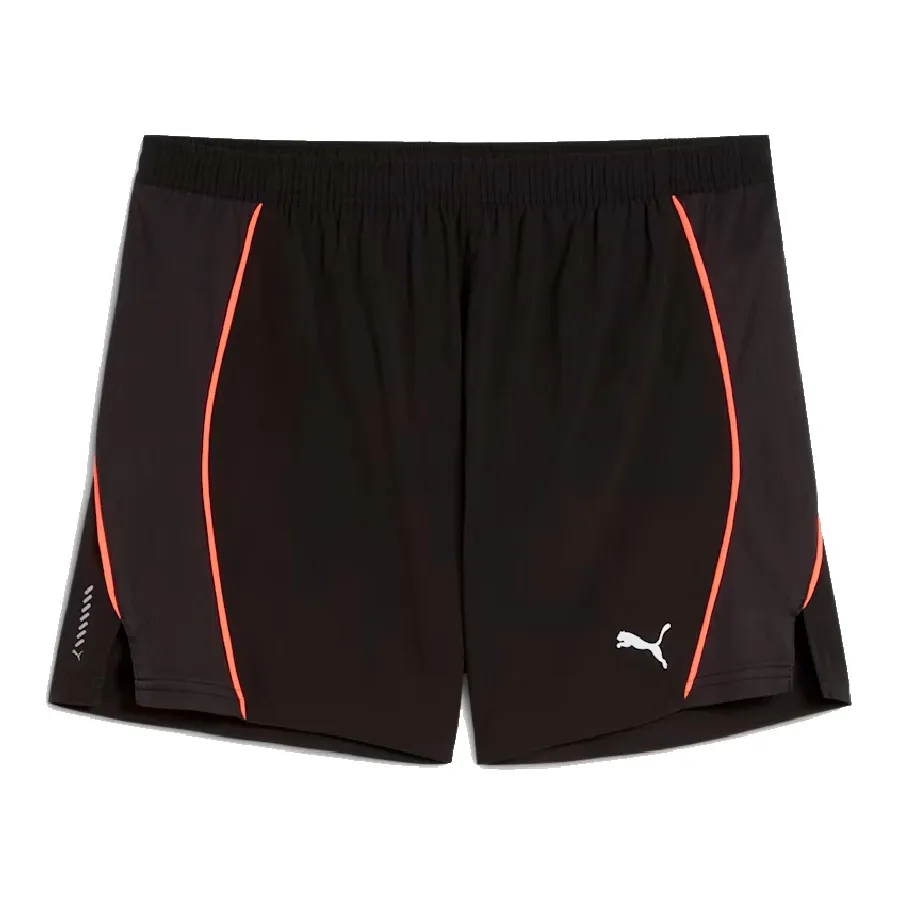 Imagen 1 de 5 de Shorts Puma para correr Velocity de 5 pulgadas-NEGRO/NARANJA FLUOR