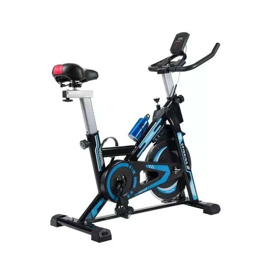 Imagen 1 de 9 de Bicicleta Fija TopMega Bicicleta Spinning-NEGRO/CELESTE