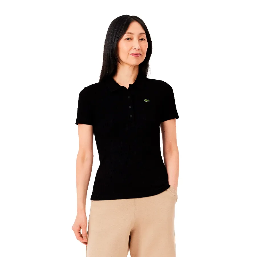 Imagen 0 de 5 de Remera Lacoste Polo Chemise Col Bord-NEGRO