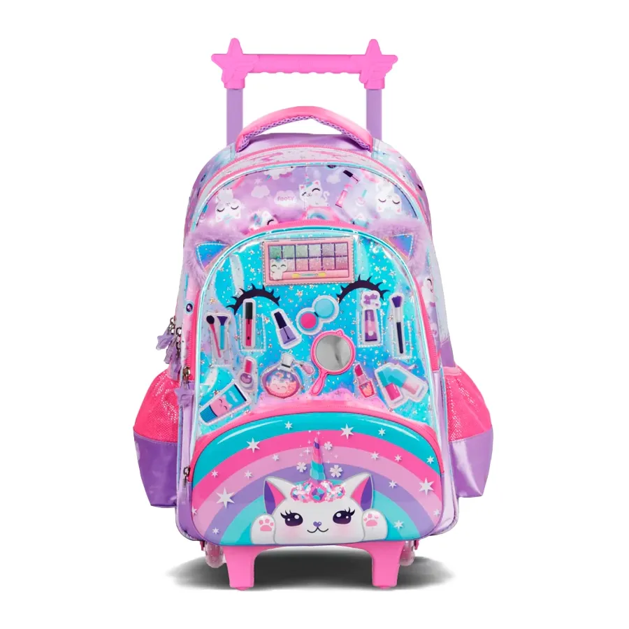 Imagen 0 de 2 de Mochila Footy Carro 18 C/Luz Make Up-VIOLETA/ROSA
