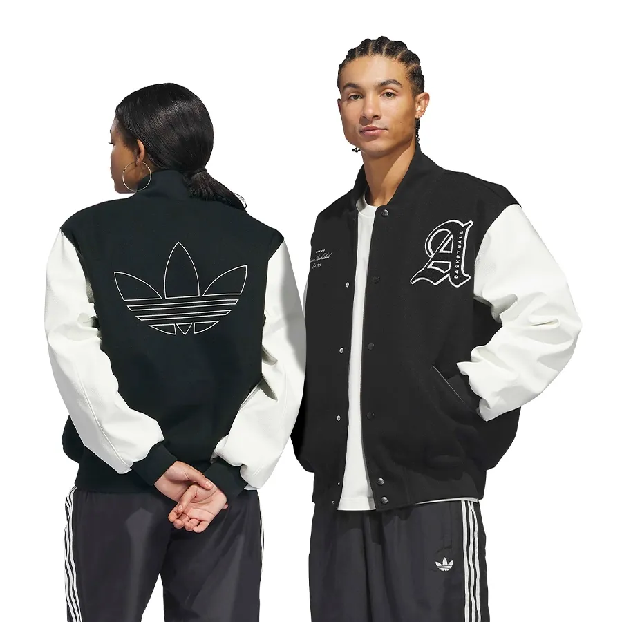 Imagen 2 de 7 de Campera adidas originals Varsity Basketball-NEGRO/BLANCO
