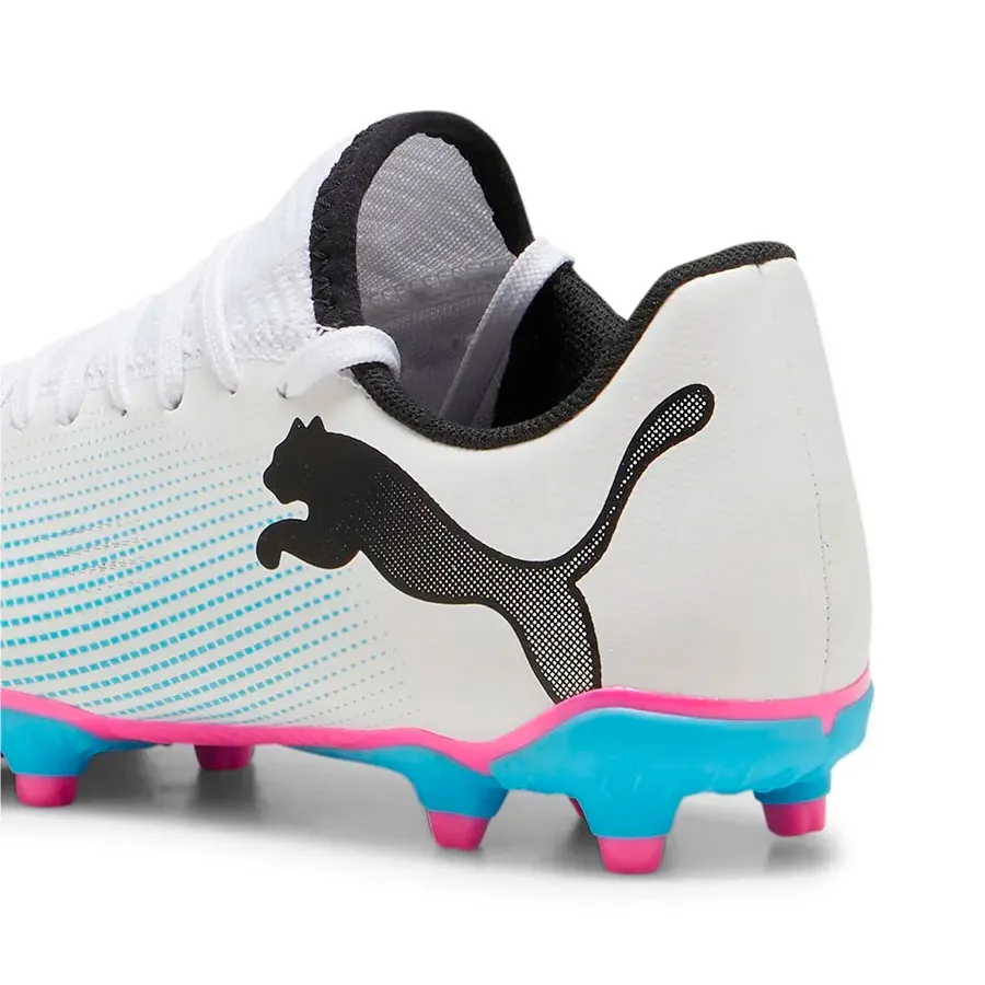 Imagen 4 de 5 de Botines Puma Future 7 Play Fg Ag Jr-BLANCO/NEGRO/CELESTE