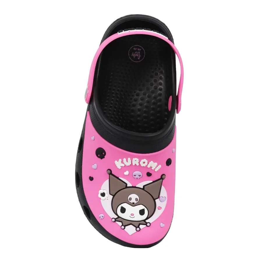 Imagen 1 de 4 de Sandalias Footy Clogs Kuromi Heart-NEGRO/FUCSIA