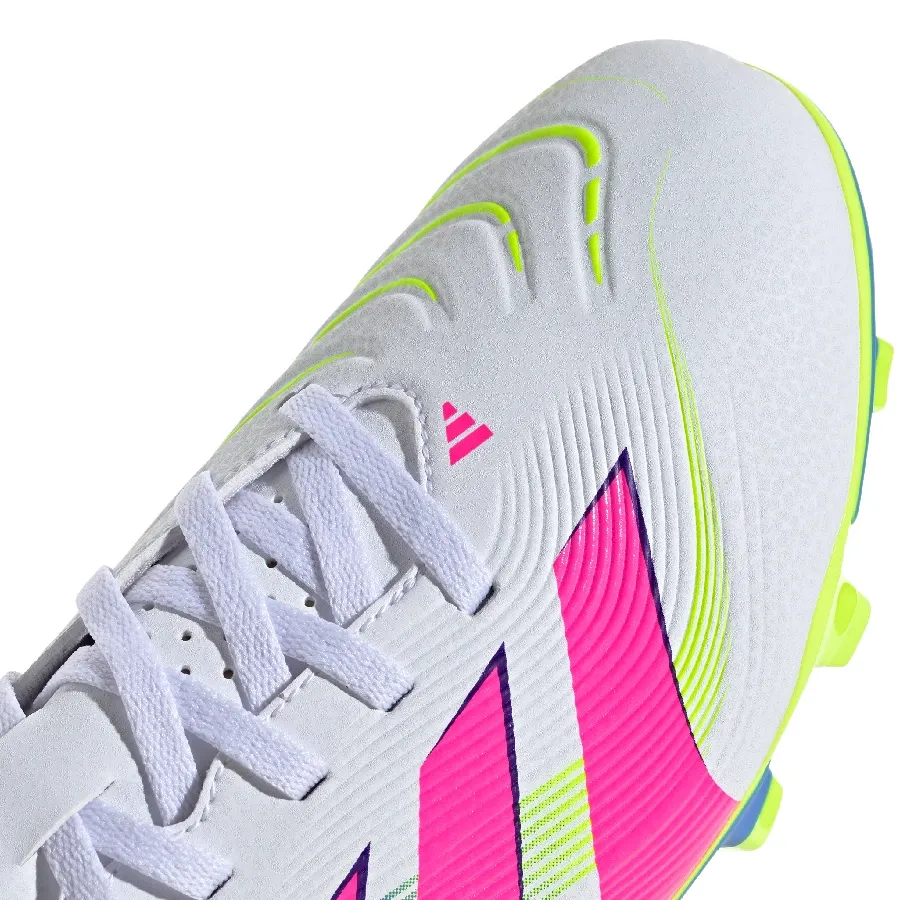 Imagen 5 de 7 de Botines adidas Predator Club Fg-BLANCO/ROSA FLUOR/AMARILLO FLUOR