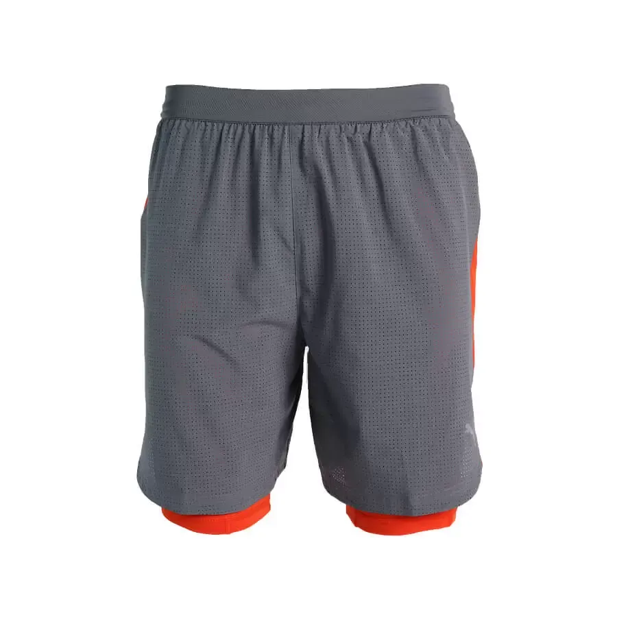 Imagen 3 de 4 de Shorts Puma Pace 2 In1 7"-GRIS/NARANJA