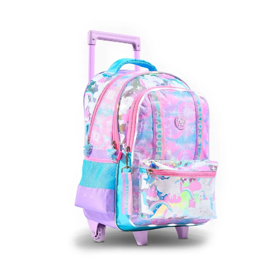 Imagen 1 de 2 de Mochila Footy C/Carro Batik 18 unicornio-AQUA/VIOLETA/ROSA